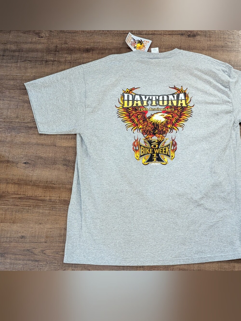 Daytona Bike Week 70th Anniversary Graphic Tee - Gray, 2X, NWT, Joe Cool License